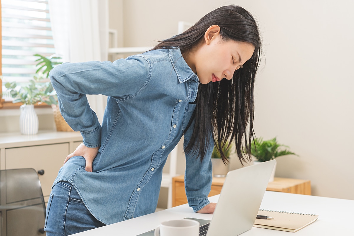 Woman with back pain