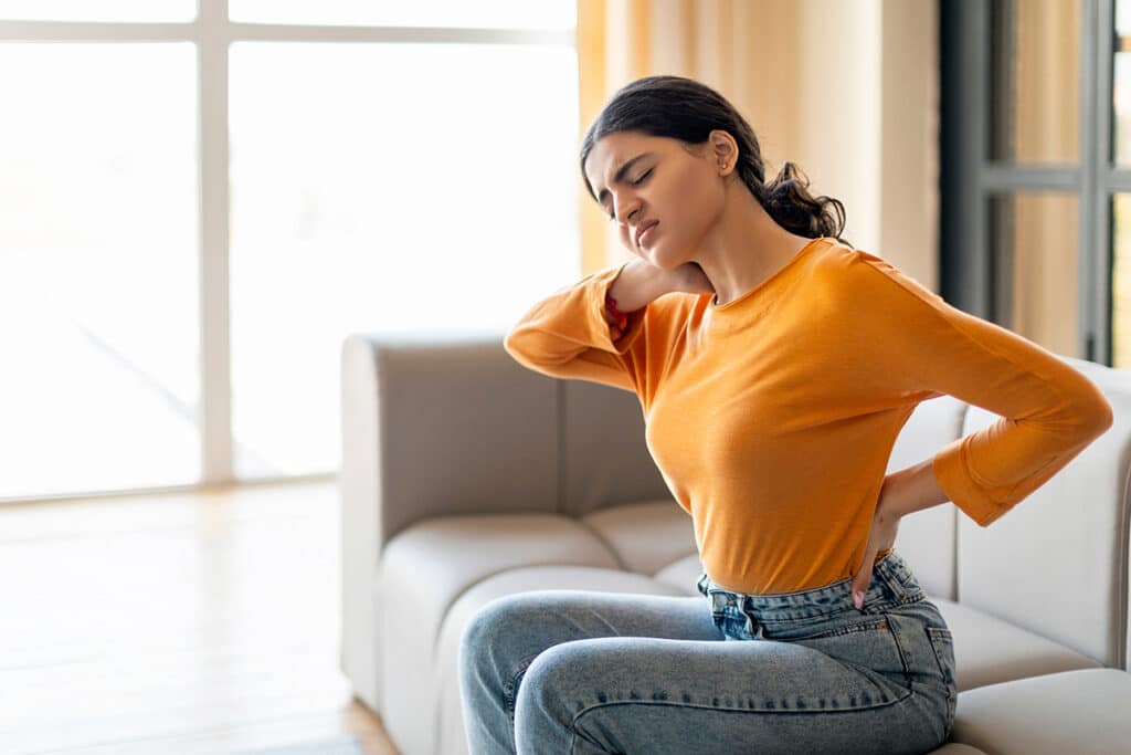Woman with back pain
