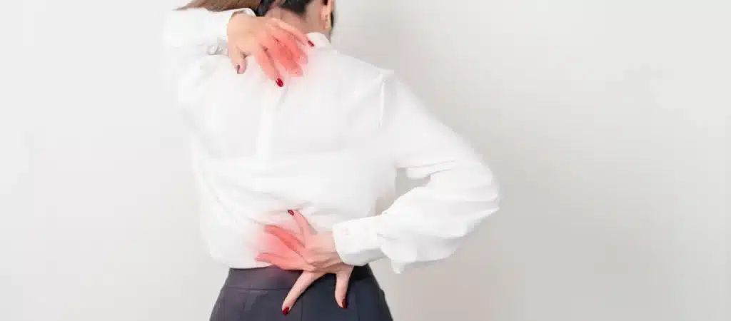 Woman experiencing backache